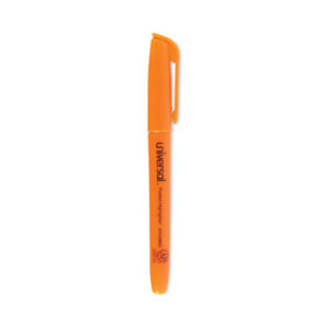 Chisel Tip; Fluorescent; Highlighter; Highlighters; Marker; Orange Ink; Pens; Pocket; UNIVERSAL; Note-taking; Underscoring; Emphasis; Accentuate; School; Education; Students; Teachers; Hiliters; Hilighters; ITA36182