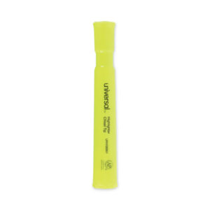 Chisel Tip; Desk; Fluorescent; Highlighter; Highlighters; Marker; Pens; UNIVERSAL; Yellow Ink; Note-taking; Underscoring; Emphasis; Accentuate; School; Education; Students; Teachers; Hiliters; Hilighters; ITA01522; BSN74934