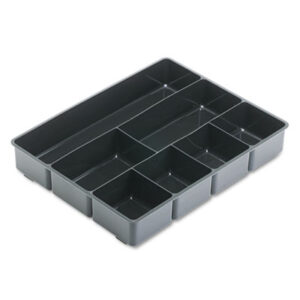 Rubbermaid; Black; Desk Accessories; Desk Drawer Trays; Director; Drawer Organizer; Drawer Organizers; Drawer Organizers & Trays; Extra Deep Drawer Director; Organizer; RUBBERMAID OFFICE SOLUTIONS; Supply; Tray; Trays; Platters; Containers; Caddies; Desk; Shells; Boxes