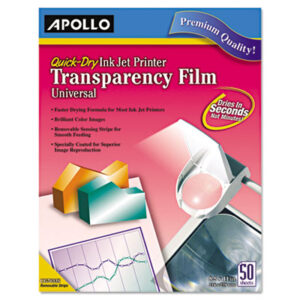 APOLLO; Audio Visual; AV; Inkjet Printer; Overhead Projector; Quick-Dry; Removable Stripe; Transparency; Transparency Film; Universal; Overhead Projectors; Spatial Light Modulator; Lectures; Classrooms; Teachers