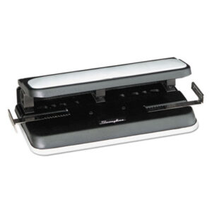 (SWI74300)SWI 74300 – 32-Sheet Easy Touch Two- to Three-Hole Punch with Cintamatic Centering, 9/32" Holes, Black/Gray by ACCO BRANDS, INC. (1/EA)