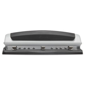 3-Hole/2-Hole; 9/32" Diameter; Adjustable Punch; Black/Silver; Hole Punch; Paper Punch; Punch; Punches; SWINGLINE; Three-Hole Punch; Two-Hole Punch; Bore; Puncture; Pierce; Desktop; Holes