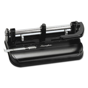 Swingline; 3-Hole/2-Hole; 9/32" Diameter; Adjustable; Black; Heavy-Duty; Hole Punch; Lever Handle; Paper Punch; Punches; Swingline; Three-Hole Punch; Two-Hole Punch; Bore; Puncture; Pierce; Desktop; Holes