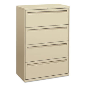 Office Furniture; 36" Wide; 700 Series; Cabinet; Drawer; File Cabinet; File Cabinets; Four-Drawer; Lateral File; Metal; Putty; Filing; Systems; Receptacles; Organization; Furniture; Files; Brigade; HON