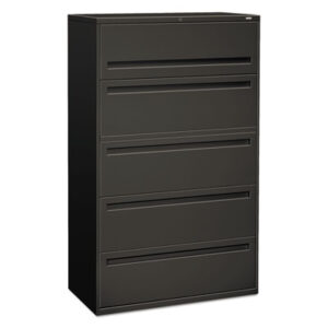 Office Furniture; 42" Wide; 700 Series; Cabinet; Charcoal; Drawer; File Cabinet; File Cabinets; Five-Drawer; Lateral File; Metal; Filing; Systems; Receptacles; Organization; Furniture; Files; Brigade; HON