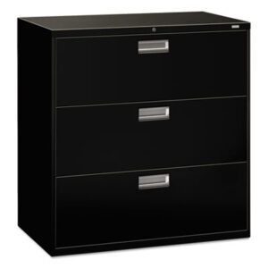 Office Furniture; 3-Drawer; 42" Wide; 600 Series; Black; Cabinet; File Cabinet; File Cabinets; File Cabinets & Accessories; Furniture; Lateral Files; Lateral