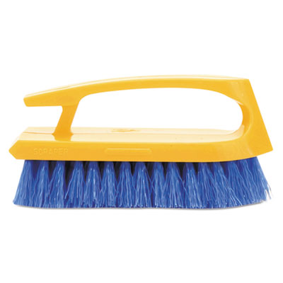 (RCP6482COB)RCP 6482COB – Iron-Shaped Handle Scrub Brush, Blue Polypropylene Bristles, 6" Brush, 6" Yellow Plastic Handle by RUBBERMAID COMMERCIAL PROD. (1/EA)