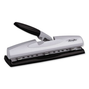 (SWI74026)SWI 74026 – 12-Sheet LightTouch Desktop Two- to Three-Hole Punch, 9/32" Holes, Black/Silver by ACCO BRANDS, INC. (1/EA)