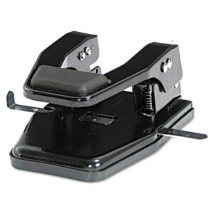 Master; 2-Hole; 9/32" Diameter; Black; Heavy-Duty; High-Capacity; Hole Punch; MASTER PRODUCTS; Padded Punch; Paper Punch; Punch; Punches; Two-Hole Punch; Bore; Puncture; Pierce; Desktop; Holes