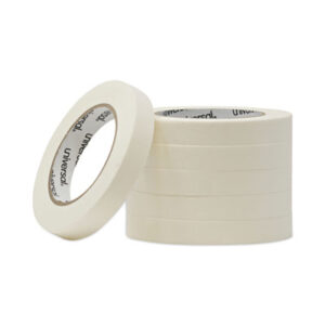 (UNV51334)UNV 51334 – Removable General-Purpose Masking Tape, 3" Core, 18 mm x 54.8 m, Beige, 6/Pack by UNIVERSAL OFFICE PRODUCTS (6/PK)