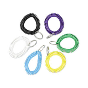 (UNV56051)UNV 56051 – Wrist Coil Plus Key Ring, Plastic, Assorted Colors, 6/Pack by UNIVERSAL OFFICE PRODUCTS (6/PK)