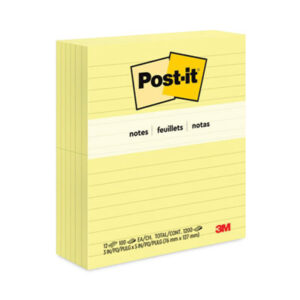 3 x 5; 3M; 3M Post-It; 3M Post-It Notes; Canary Yellow; Lined; Note Pads; Notes; Pads; POST-IT; Post-It Notes; Ruled; Self-Stick; Self-Stick Note; Tabs; Stickers; Bookmarks; Tags; Memos; Stationery; Desktop; Sticky Notes