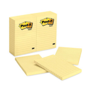 3M; 3M Post-It; 3M Post-It Notes; 4 x 6; Canary Yellow; Lined; Note Pads; Notes; Pads; POST-IT; Post-It Notes; Ruled; Self-Stick; Self-Stick Note; Tabs; Stickers; Bookmarks; Tags; Memos; Stationery; Desktop; Sticky Notes