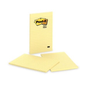 3M; 3M Post-It; 3M Post-It Notes; 5 x 8; Canary Yellow; Lined; Note Pads; Notes; Pads; POST-IT; Post-It Notes; Ruled; Self-Stick; Self-Stick Note; Tabs; Stickers; Bookmarks; Tags; Memos; Stationery; Desktop; Sticky Notes