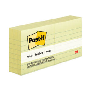 3 x 3; 3M; 3M Post-It; 3M Post-It Notes; Canary Yellow; Lined; Note Pads; Notes; Pads; POST-IT; Post-It Notes; Ruled; Self-Stick; Self-Stick Note; Tabs; Stickers; Bookmarks; Tags; Memos; Stationery; Desktop; Sticky Notes