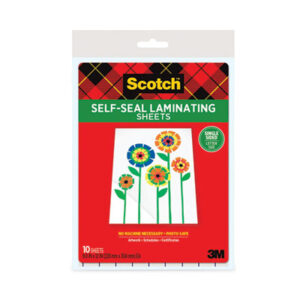 Scotch; 3M; 8-1/2 x 11 Documents; 8-1/2 x 11 Sheets; Glossy; Laminating; Laminating Adhesive; Laminating Pouches; Protector; Self-Laminating Pouches; Self-Sealing; Type G; Sleeves; Overlays; Veneers; Finishes; Coatings