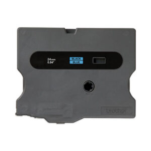 1"; Black on Blue;Cartridge; Custom Label Maker; Electronic; Electronic Label Makers; Label; Label Maker; Label Maker Tape; Label Makers; Label Makers & Supplies; Label Printer; Labeling System; Labelmakers & Supplies; Lettering Machine; P-Touch Label Maker; P-Touch Label Makers & Supplies; PC Compatible Labeler; Tape Cartridge; TX Series Tape Cartridge; Identifications; Classifications; Stickers; Shipping; Receiving; Mailrooms; Brother P-Touch