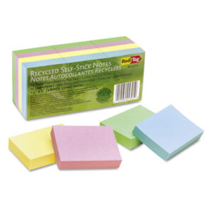 100% Recycled Pastel 1 1/2 x 2 Self-Stick Notes; Notes; Recycled; Recycled Products; REDI-TAG; Self-Adhesive; Self-Stick; Tabs; Stickers; Bookmarks; Tags; Memos; Stationery; Desktop; Sticky Notes;diverse iD;DIVERSE ID;Diverse iD;Minority Company;Minority Business Enterprise