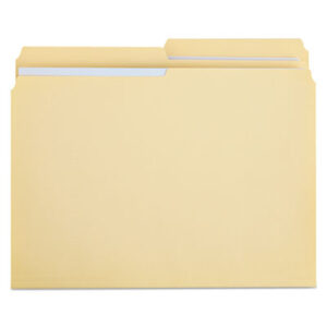 1/2 Cut Tab; Assorted Positions; Double-Ply Tab; File Folders; Folders; Letter Size; Manila; Recycled Product; Top-Tab; UNIVERSAL; Manilla; Sleeves; Sheaths; Shells; Ordering; Storage; Files