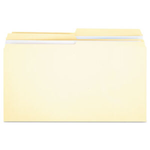 (UNV16122)UNV 16122 – Double-Ply Top Tab Manila File Folders, 1/2-Cut Tabs: Assorted, Legal Size, 0.75" Expansion, Manila, 100/Box by UNIVERSAL OFFICE PRODUCTS (100/BX)