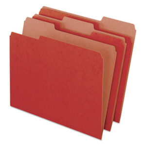 1/3 Cut; EARTHWISE; File Folders; Letter Size; PENDAFLEX; Recycled Product; Red; Standard File Folders; Sleeves; Sheaths; Shells; Ordering; Storage; Files