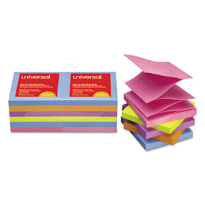 3 x 3; Fan-Fold; Fan-Folded; Note Pads; Pop-Up Notes; Self-Stick Note Pads; Self-Stick Notes; Ultra; Ultra Color; UNIVERSAL; Tabs; Stickers; Bookmarks; Tags; Memos; Stationery; Desktop; Notes; Sticky Notes; SPR19825; BSN16450