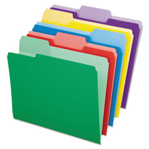 1/3 Cut Tabs; Assorted Colors; Assorted Positions; Erasable Tab File Folders; File Folders; Letter Size; PENDAFLEX; Recycled; Recycled Product; Top Tab; Sleeves; Sheaths; Shells; Ordering; Storage; Files