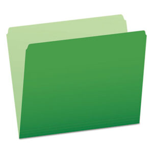 Colored; File Folders; Folders; Green; Letter Size; PENDAFLEX; Recycled Product; Straight Cut; Top-Tab; Two-Tone Reversible; Sleeves; Sheaths; Shells; Ordering; Storage; Files