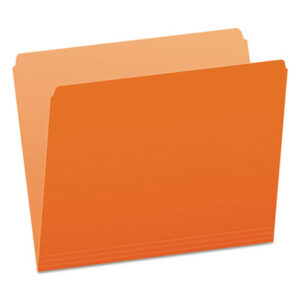 Colored; File Folders; Folders; Letter Size; Orange; PENDAFLEX; Recycled Product; Straight Cut; Top-Tab; Two-Tone Reversible; Sleeves; Sheaths; Shells; Ordering; Storage; Files