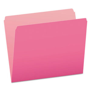 Colored; File Folders; Folders; Letter Size; PENDAFLEX; Pink; Recycled Product; Straight Cut; Top-Tab; Two-Tone Reversible; Sleeves; Sheaths; Shells; Ordering; Storage; Files