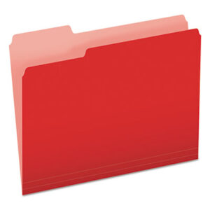 1/3 Cut; Assorted Positions; Colored; File Folders; Folders; Letter Size; PENDAFLEX; Recycled Product; Red; Top-Tab; Two-Tone Reversible; Sleeves; Sheaths; Shells; Ordering; Storage; Files