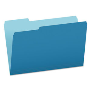 1/3 Cut; Assorted Positions; Blue; Colored; File Folders; Folders; Legal Size; PENDAFLEX; Recycled Product; Top-Tab; Two-Tone Reversible; Sleeves; Sheaths; Shells; Ordering; Storage; Files