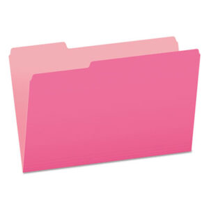 1/3 Cut; Assorted Positions; Colored; File Folders; Folders; Legal Size; PENDAFLEX; Pink; Recycled Product; Top-Tab; Two-Tone Reversible; Sleeves; Sheaths; Shells; Ordering; Storage; Files