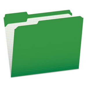 1/3 Cut; Assorted Positions; Bright Green; Colored; Double-Ply; File Folders; Folders; Interior Grid; Letter Size; PENDAFLEX; Recycled Product; Reinforced; Top-Tab; Sleeves; Sheaths; Shells; Ordering; Storage; Files