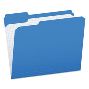 1/3 Cut; Assorted Positions; Blue; Colored; Double-Ply; File Folders; Folders; Interior Grid; Letter Size; PENDAFLEX; Recycled Product; Reinforced; Top-Tab; Sleeves; Sheaths; Shells; Ordering; Storage; Files