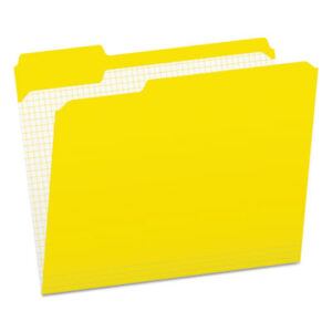 1/3 Cut; Assorted Positions; Colored; Double-Ply; File Folders; Folders; Interior Grid; Letter Size; PENDAFLEX; Recycled Product; Reinforced; Top-Tab; Yellow; Sleeves; Sheaths; Shells; Ordering; Storage; Files