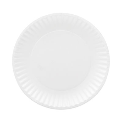 (AJMCP6GOAWH)AJM CP6GOAWH – Coated Paper Plates, 6" dia, White, 100/Pack, 12 Packs/Carton by AJM PACKAGING CORP. (1200/CT)