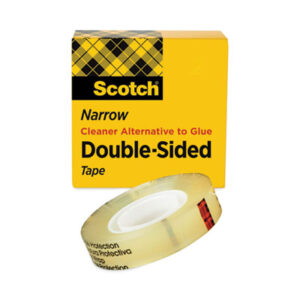 (MMM66512900)MMM 66512900 – Double-Sided Tape, 1" Core, 0.5" x 75 ft, Clear by 3M/COMMERCIAL TAPE DIV. (1/RL)