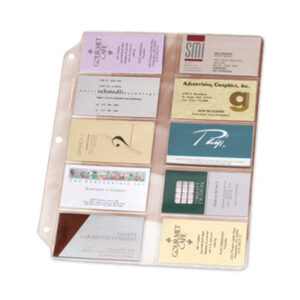 Cardinal Brands; Business Card Refill Pages; 20 Card Capacity; Three-Ring Binder; Sheet Protectors; Credit Card Organizer; Contacts; Files; Addresses; Phone-Numbers; Pages; HAZ7856000