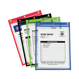 (CLI50920)CLI 50920 – Heavy-Duty Super Heavyweight Plus Stitched Shop Ticket Holders, Clear/Assorted, 9 x 12, 20/Box by C-LINE PRODUCTS, INC (20/BX)