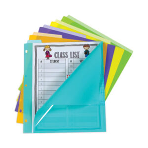 Index Dividers; Plastic Dividers; Binder Accessories; Letter-Size Dividers; Binder Dividers; Dividers with Tabs; Vertical Tabs; Assorted; Pockets; Document Storage