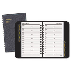 (AAG8001105)AAG 8001105 – Telephone/Address Book, 4.78 x 8, Black Simulated Leather, 100 Sheets by AT-A-GLANCE (1/EA)