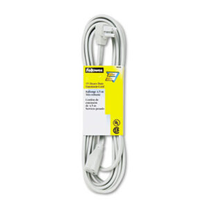 15&apos; Length; Cord; Cords; Electric/Electrical; Electrical; Electrical Cord; Extension; Extension Cords; FELLOWES; Gray; Heavy-Duty; Indoor Extension Cords; Current; AC; Connections; Links; Wires; Electricity