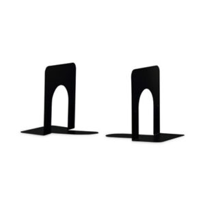 (UNV54051)UNV 54051 – Economy Bookends, Standard, 4.75 x 5.25 x 5, Heavy Gauge Steel, Black, 1 Pair by UNIVERSAL OFFICE PRODUCTS (2/PR)