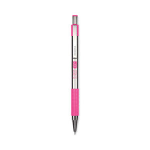 (ZEB37111)ZEB 37111 – F-301 Ballpoint Pen, Retractable, Fine 0.7 mm, Black Ink, Stainless Steel/Pink Barrel by ZEBRA PEN CORP. (1/EA)