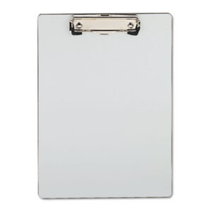 (UNV40303)UNV 40303 – Plastic Brushed Aluminum Clipboard, Portrait Orientation, 0.5" Clip Capacity, Holds 8.5 x 11 Sheets, Silver by UNIVERSAL OFFICE PRODUCTS (1/EA)