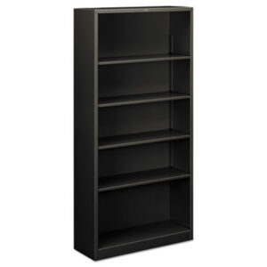 Office Furniture; Book; Book Shelf; Book Shelves; Bookcase; Bookcases; Charcoal; Five-Shelf; Furniture; Metal; Shelf; Racks; Ledges; Trestles; Books; Adjustable shelves; HON