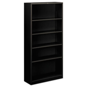 Office Furniture; Black; Book; Book Shelf; Book Shelves; Bookcase; Bookcases; Five-Shelf; Furniture; Metal; Shelf; Racks; Ledges; Trestles; Books; Adjustable shelves; HON