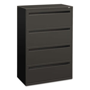 Office Furniture; 36" Wide; 700 Series; Cabinet; Charcoal; Drawer; File Cabinet; File Cabinets; Four-Drawer; Lateral File; Metal; Filing; Systems; Receptacles; Organization; Furniture; Files; Brigade; HON