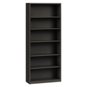 Office Furniture; Book; Book Shelf; Book Shelves; Bookcase; Bookcases; Charcoal; Furniture; Metal; Shelf; Six-Shelf; Racks; Ledges; Trestles; Books; Adjustable shelves; HON